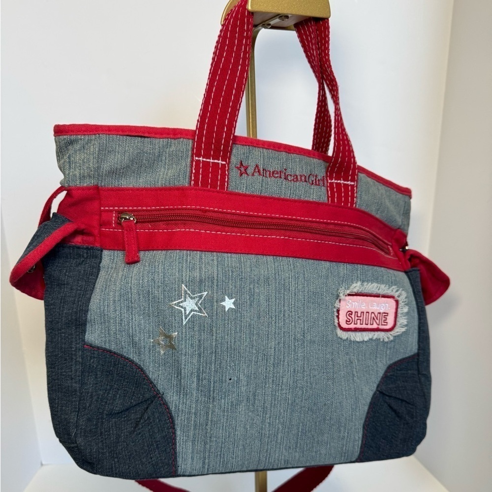 American Girl Doll Bath & Body Works Distress denim messenger bag